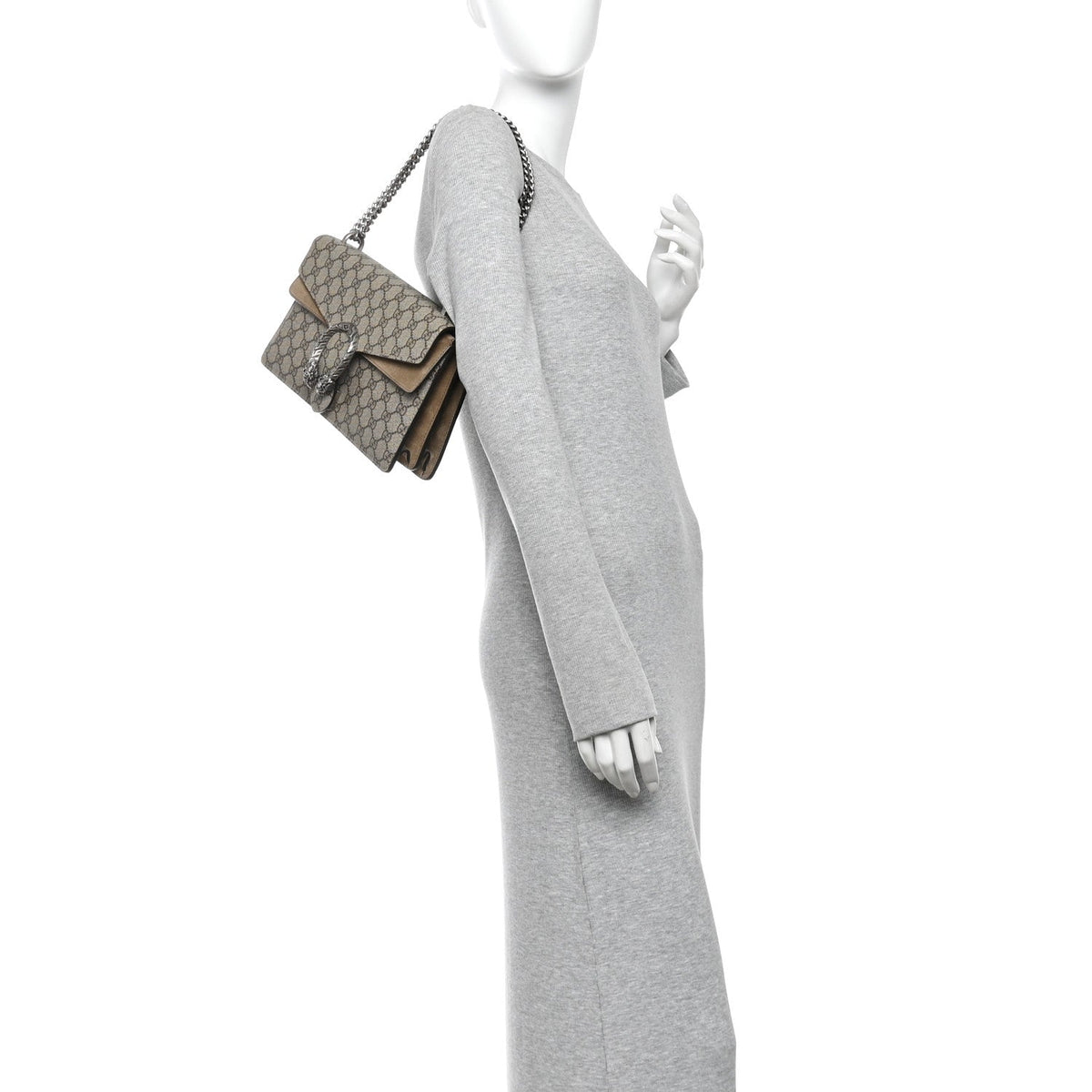 GG Supreme Monogram Small Dionysus Shoulder Bag Taupe wholesalehk.shop