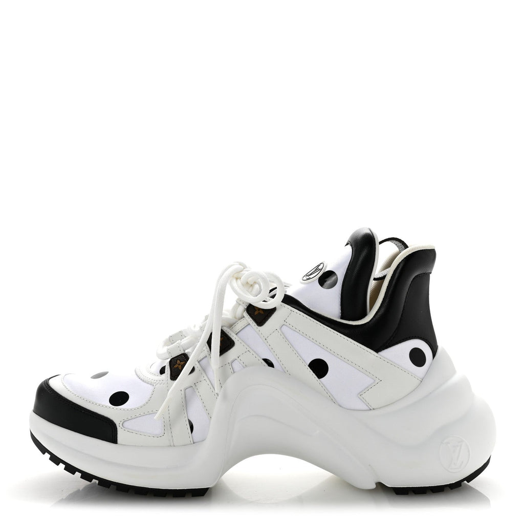 Calfskin Satin Printed Polka Dot Monogram LV Archlight Sneakers 39.5 White £¨ Direct shipment via from wholesalehk.shop