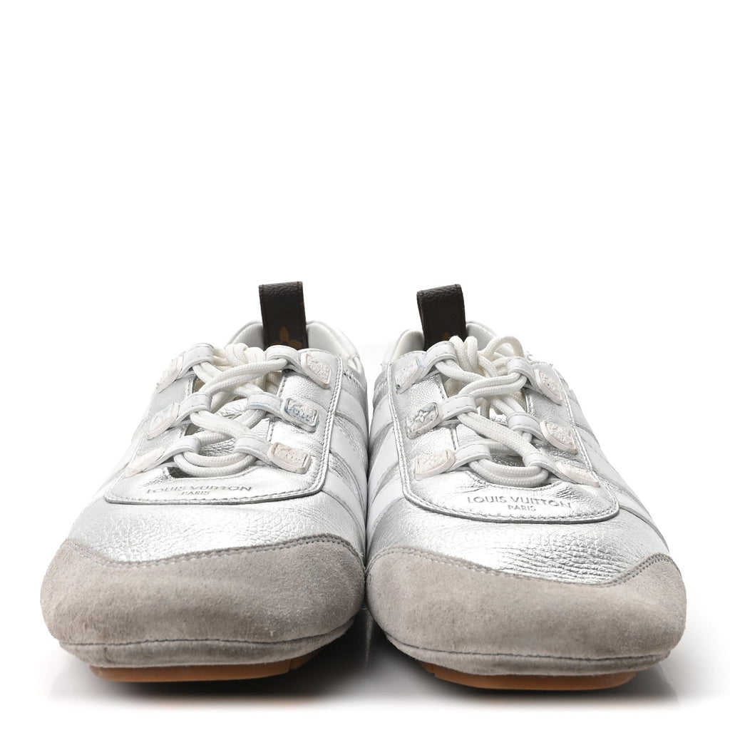 Metallic Grained Calfskin Womens LV Sneakerina 38 Silver £¨ Direct shipment via from wholesalehk.shop