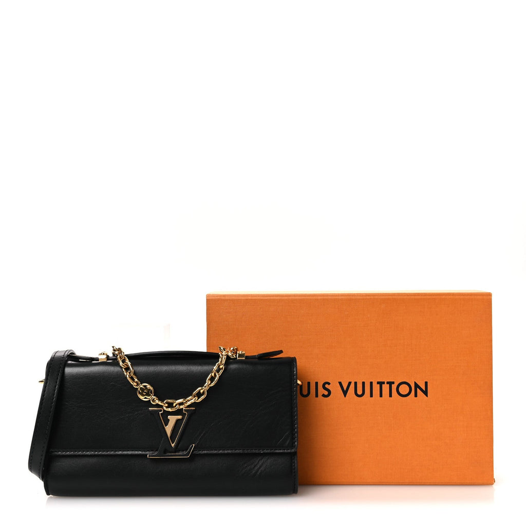 Calfskin LV Wallet On Chain Capucines Black £¨ Direct shipment via from wholesalehk.shop