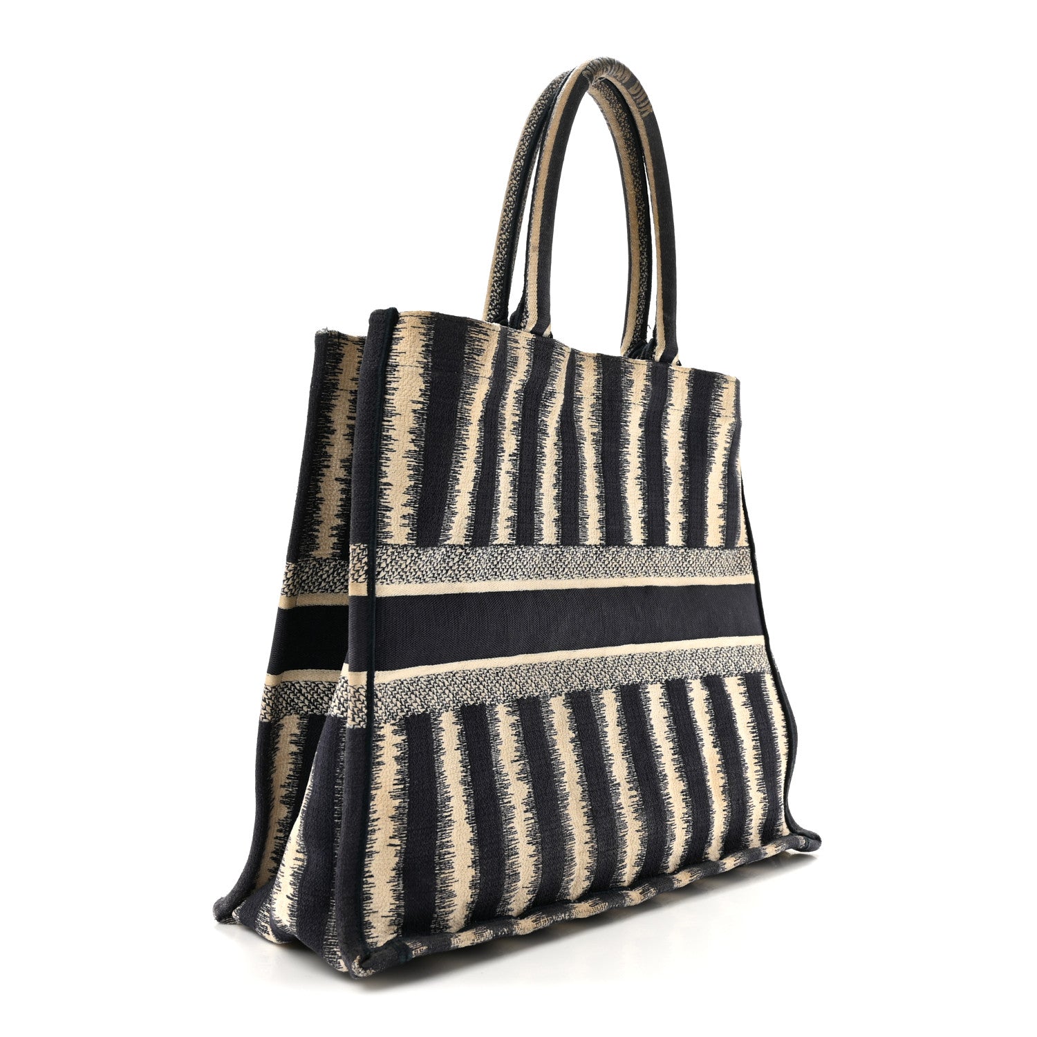 Canvas Embroidered Large Striped Book Tote Navy £¨ Direct shipment via from wholesalehk.shop