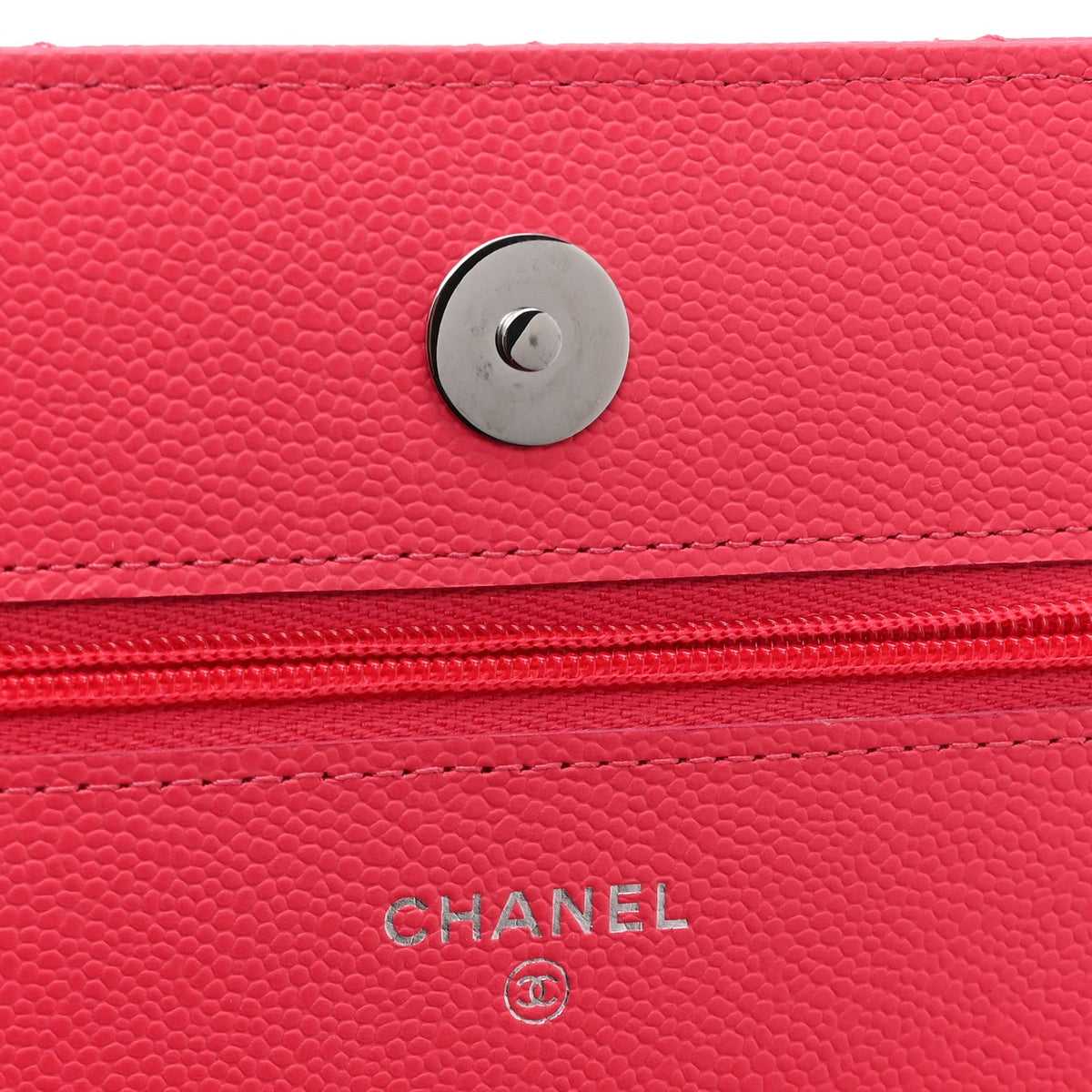 Caviar Quilted Wallet On Chain WOC Dark Pink wholesalehk.shop