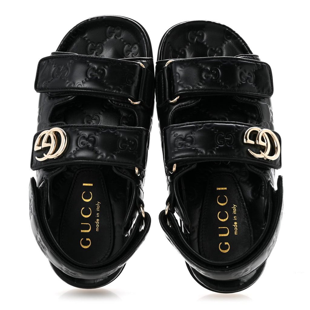 Guccissima GG Embossed Womens Sandals 36.5 Black £¨ Direct shipment via from wholesalehk.shop