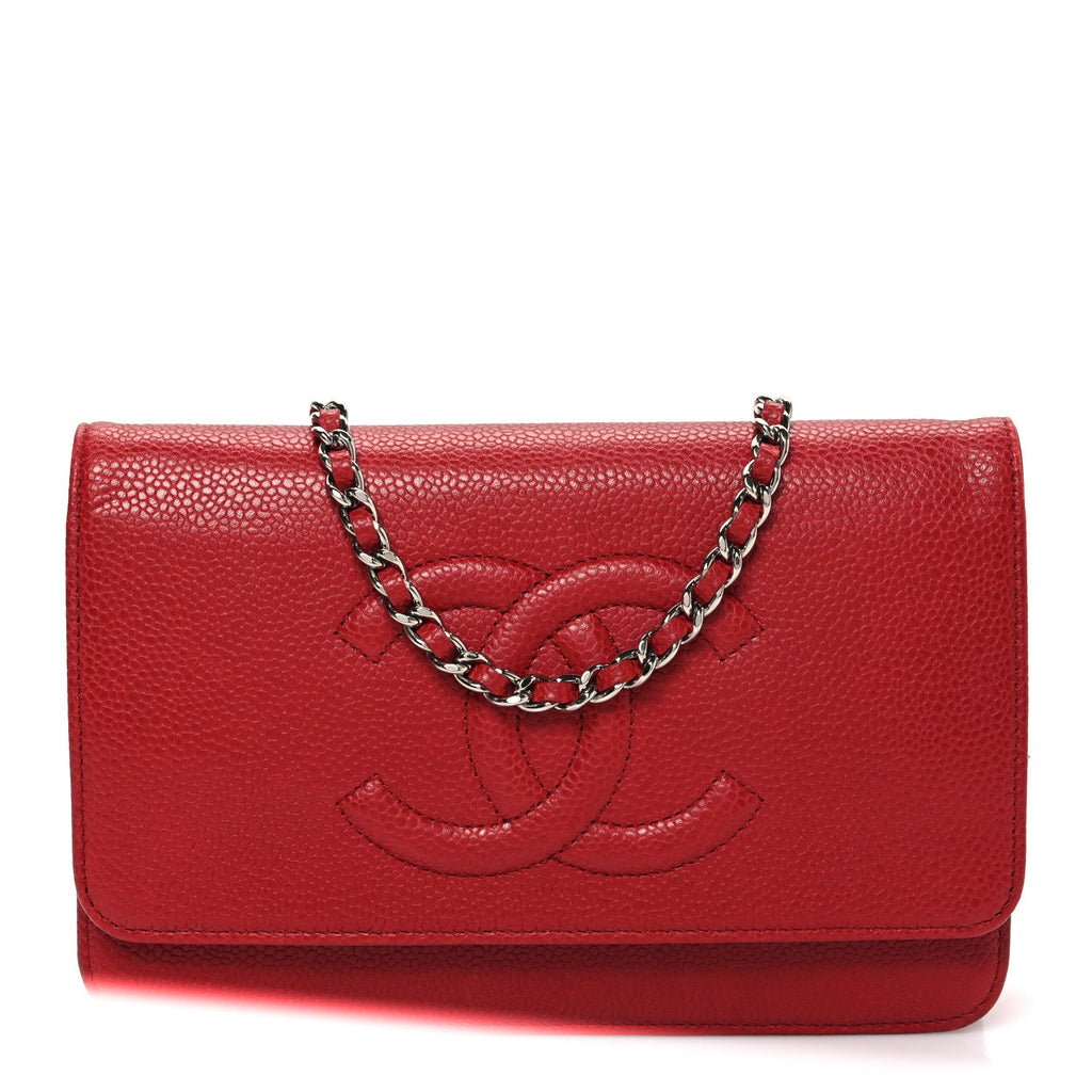 Caviar Timeless CC Wallet on Chain WOC Red wholesalehk.shop