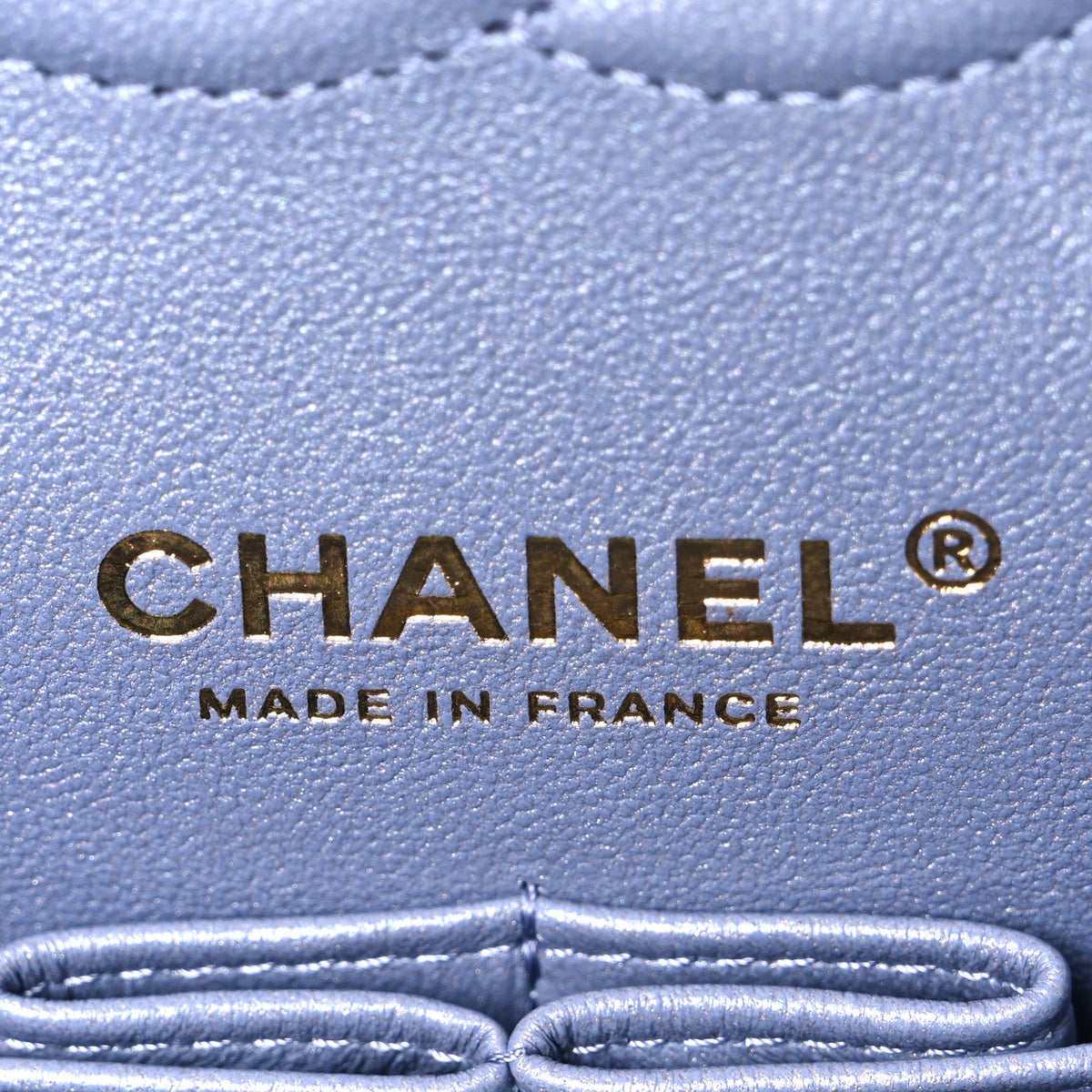 Iridescent Lambskin Quilted Medium Double Flap Light Purple wholesalehk.shop