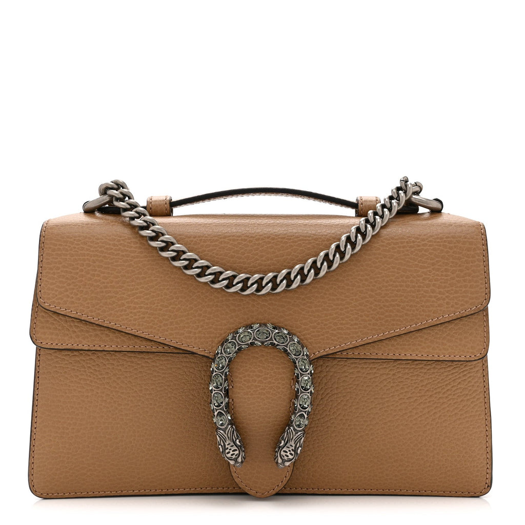 Dollar Calfskin Crystal Small Dionysus Shoulder Bag Natural Tan Black Diamond wholesalehk.shop