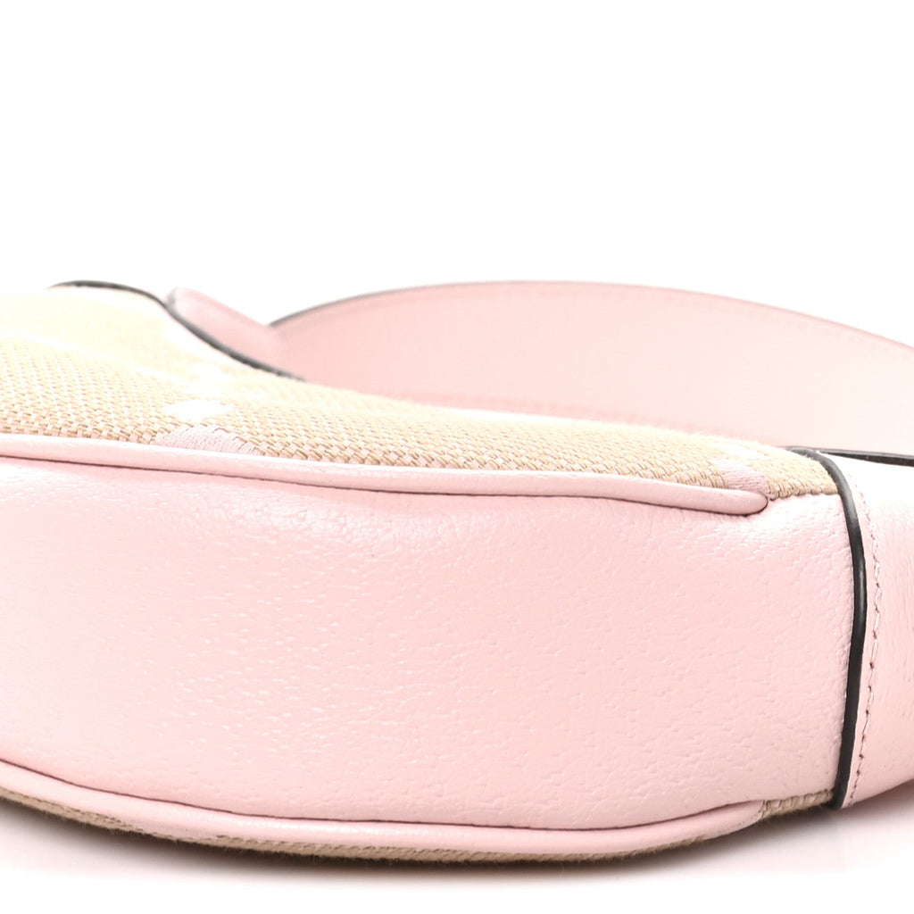 Monogram Jumbo GG Textured Dollar Calfskin Mini Ophidia Half Moon Hobo Beige Perfect Pink wholesalehk.shop