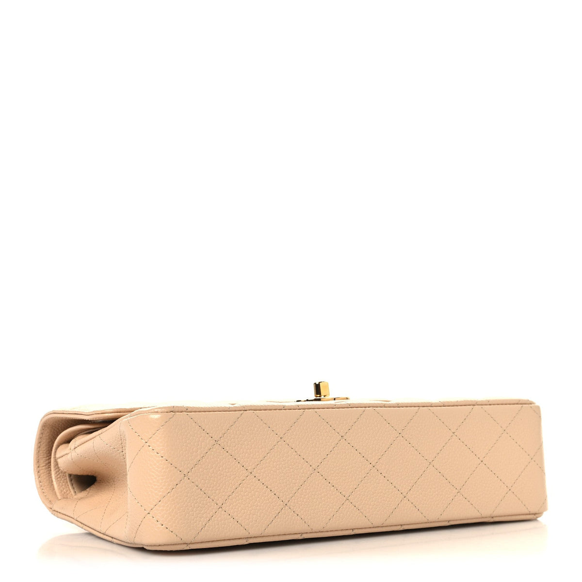 Caviar Quilted Medium Double Flap Beige wholesalehk.shop