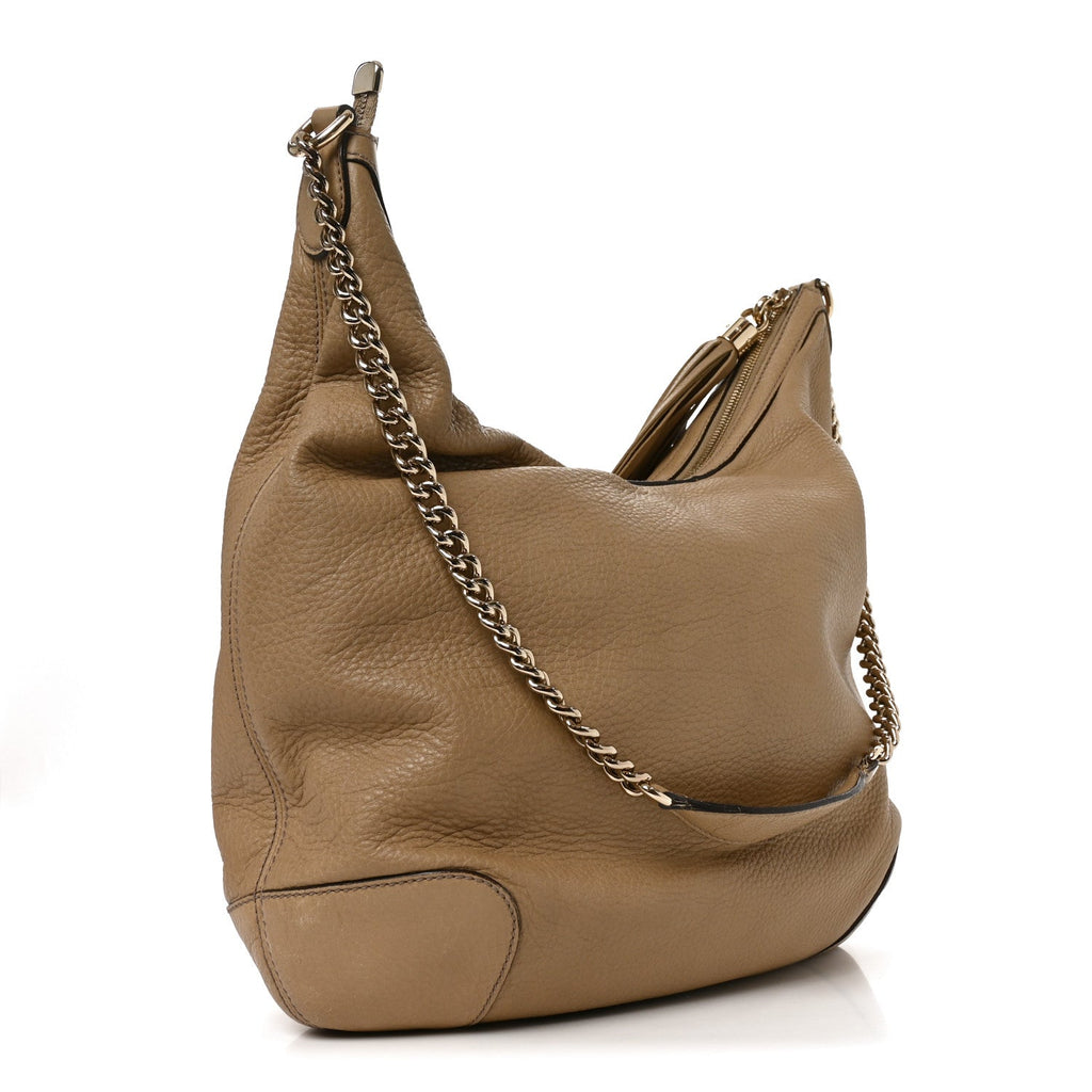 Pebbled Calfskin Medium Soho Chain Hobo Camelia wholesalehk.shop