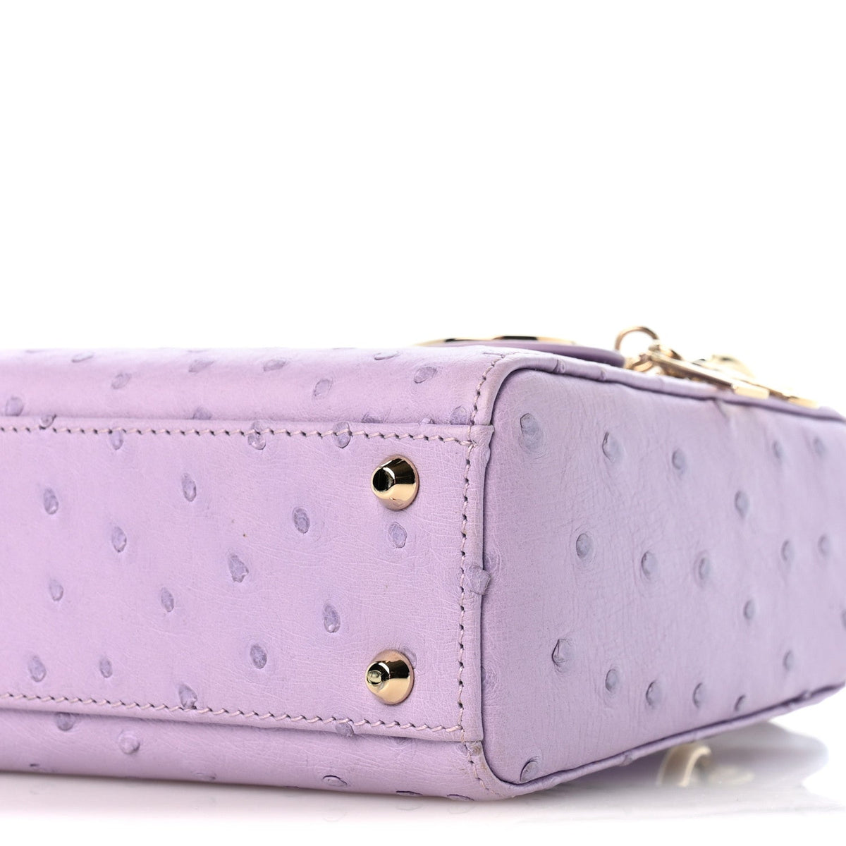 Ostrich Mini Lady Dior Purple wholesalehk.shop