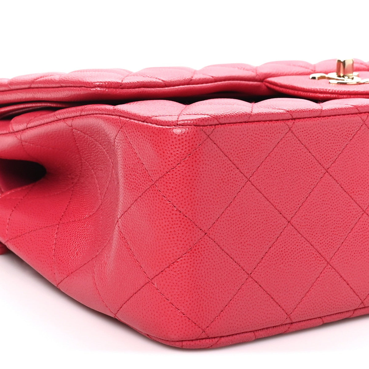 Caviar Quilted Jumbo Double Flap Dark Pink wholesalehk.shop
