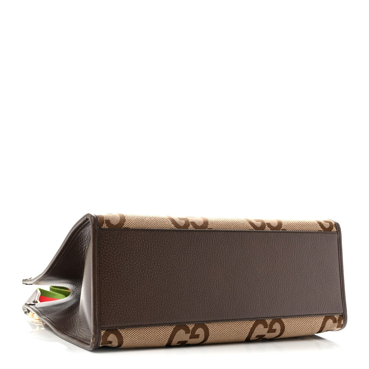 Monogram Jumbo GG Textured Dollar Calfskin Web Tote Bag Camel Ebony New Acero wholesalehk.shop