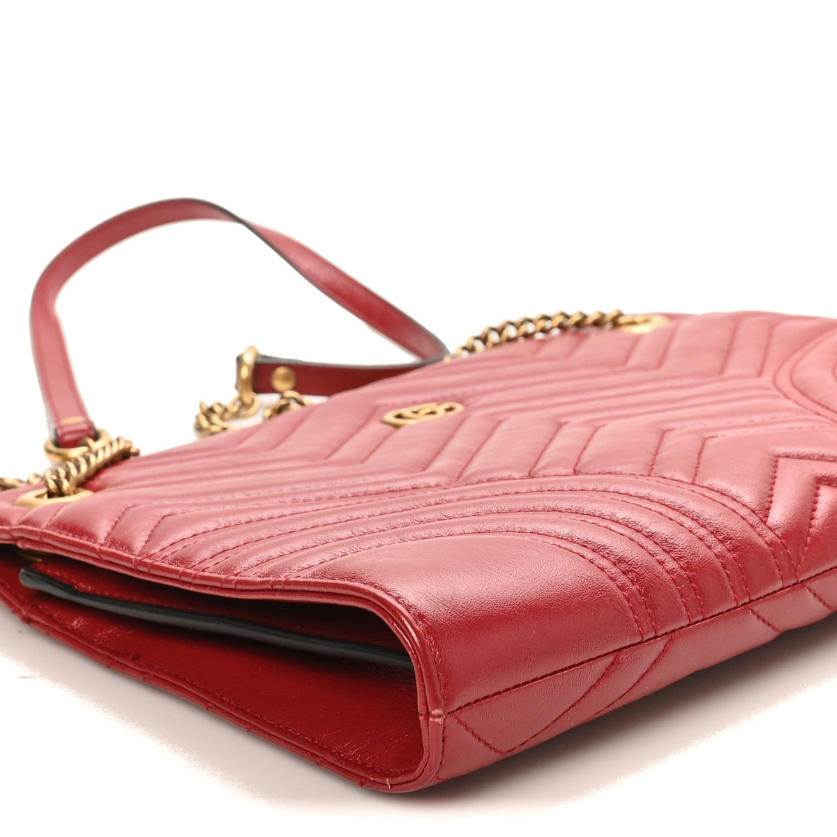 Azalea Calfskin Matelasse Heart Medium GG Marmont Slim Shoulder Bag Romantic Cerise wholesalehk.shop