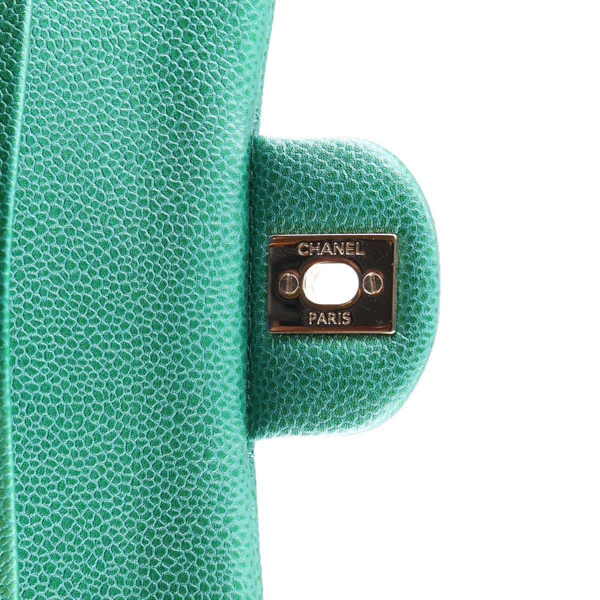 Metallic Caviar Quilted Medium Double Flap Green wholesalehk.shop