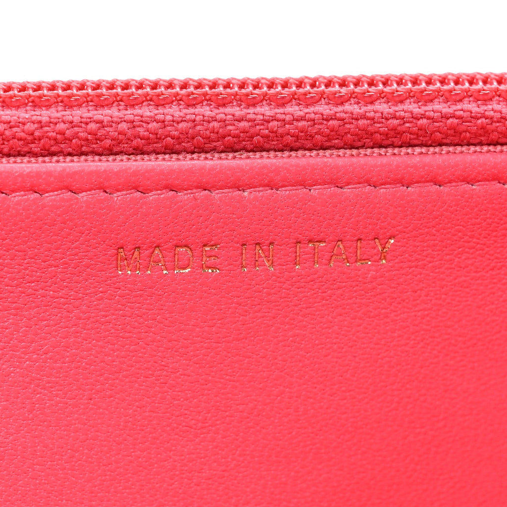 Lambskin Quilted Trendy CC Wallet On Chain WOC Pink wholesalehk.shop