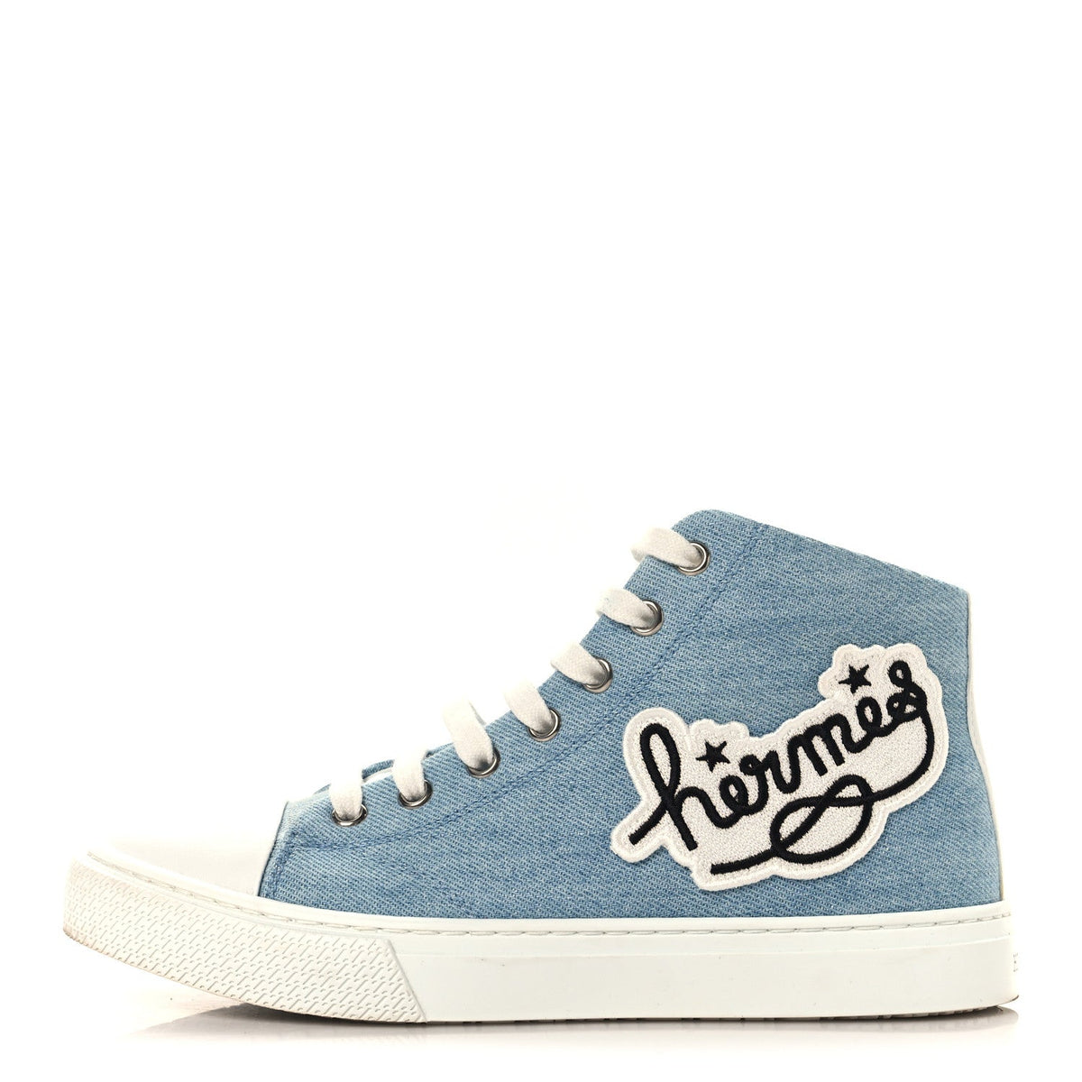Denim Illico High Top Sneakers 35 Bleu Clair White wholesalehk.shop