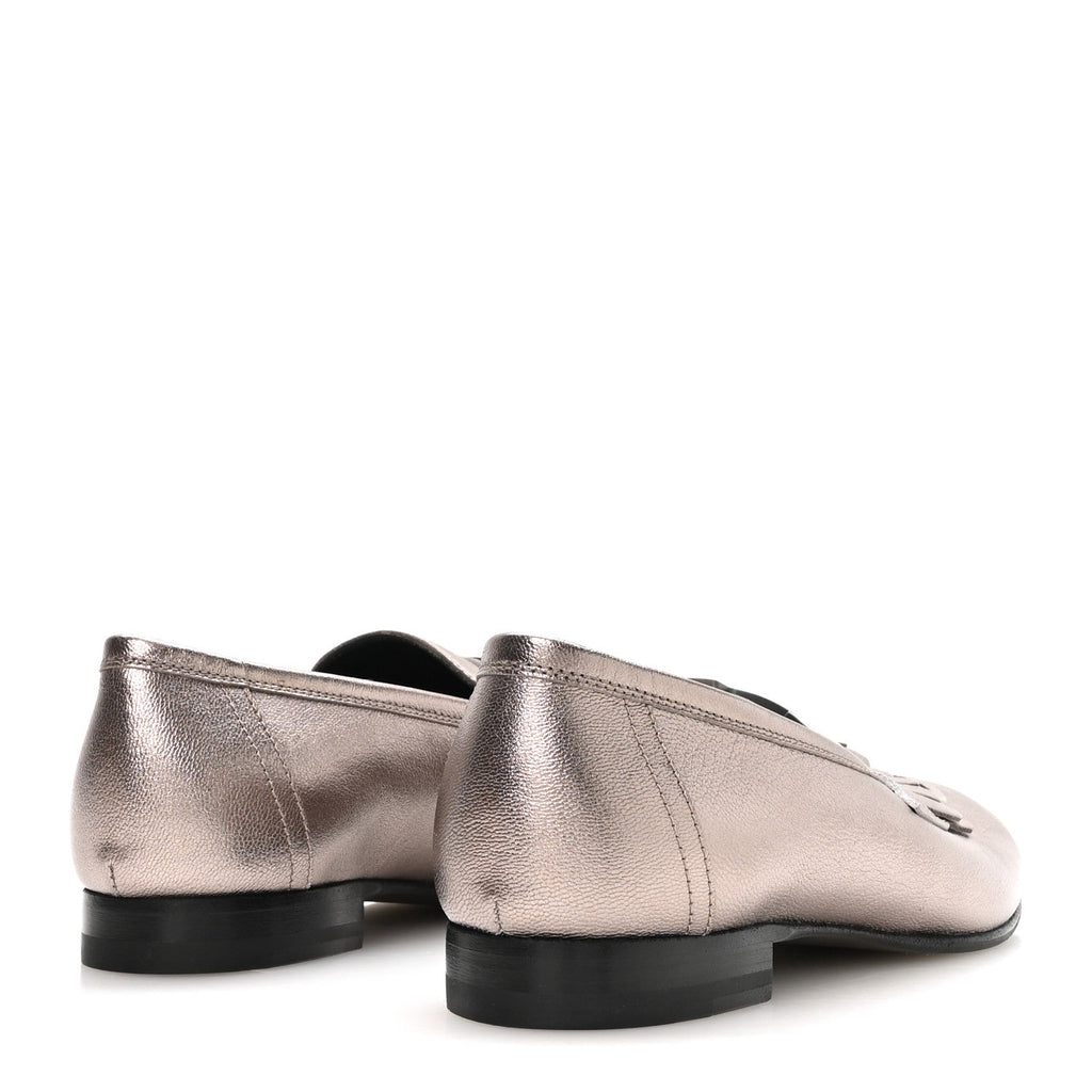 Metallic Goatskin Womens Royal Loafers 37.5 Champagne wholesalehk.shop