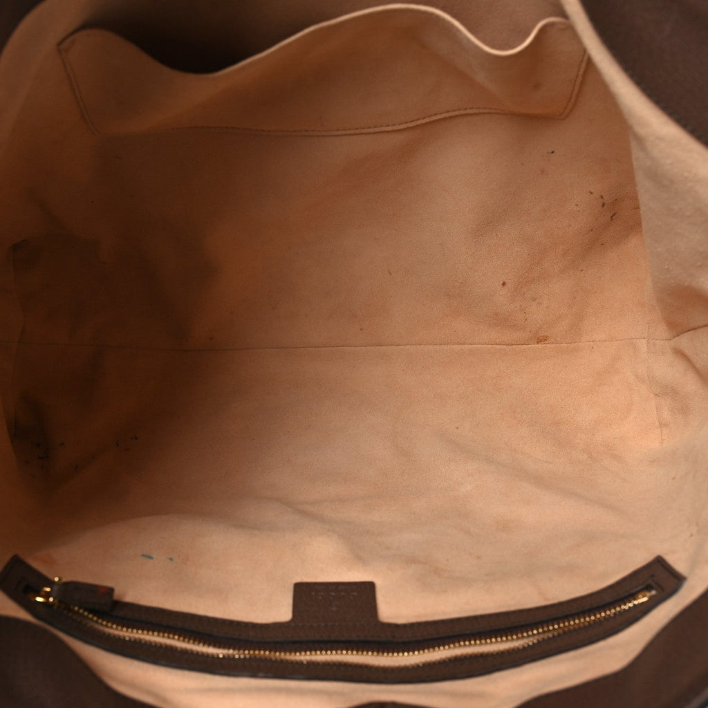 GG Supreme Monogram Textured Calfskin Web Medium Ophidia Shopping Tote Beige Ebony New Acero wholesalehk.shop