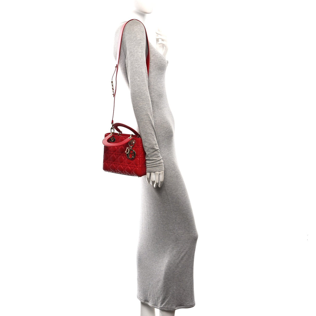 Lambskin Cannage Small My ABCDior Lady Dior Red wholesalehk.shop
