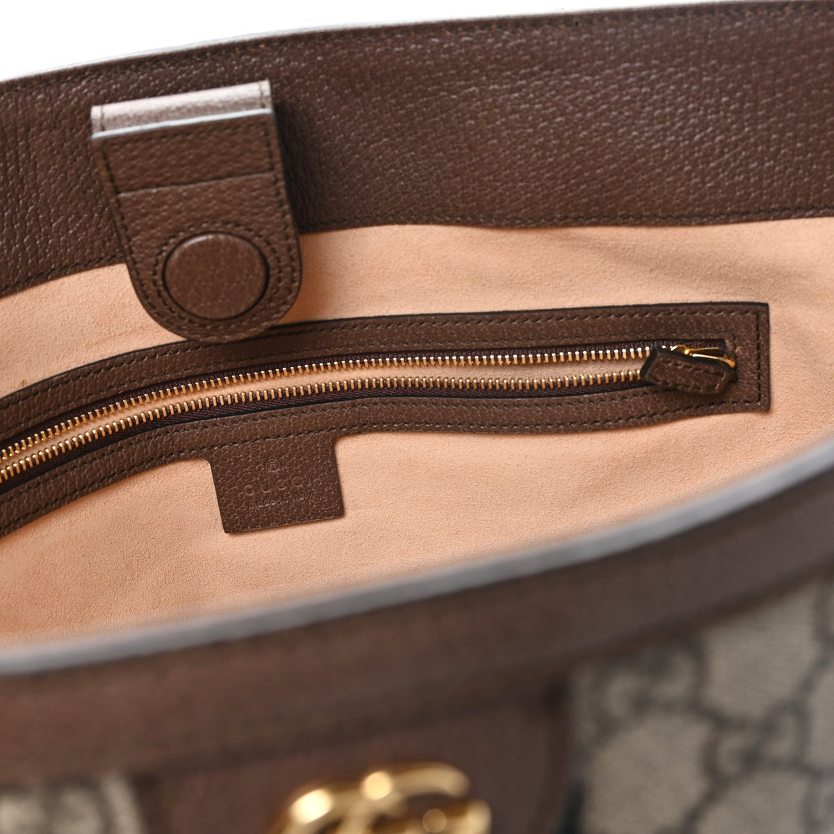 GG Supreme Monogram Medium Ophidia Shopping Tote Brown wholesalehk.shop