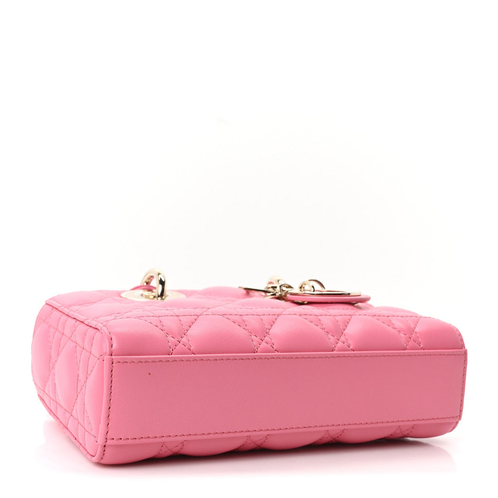 Lambskin Cannage Mini Lady D-Joy Fraise wholesalehk.shop