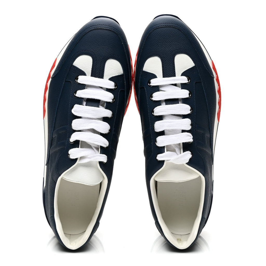 Epsom Calfskin Mens Trail Sneakers 42 Indigo White wholesalehk.shop