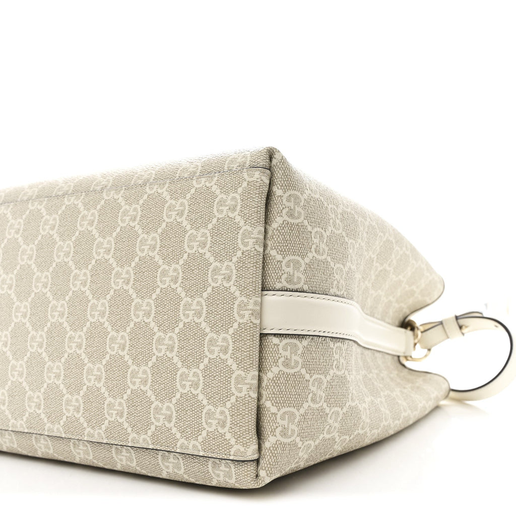 GG Supreme Monogram Medium Emblem Bucket Bag Beige White wholesalehk.shop
