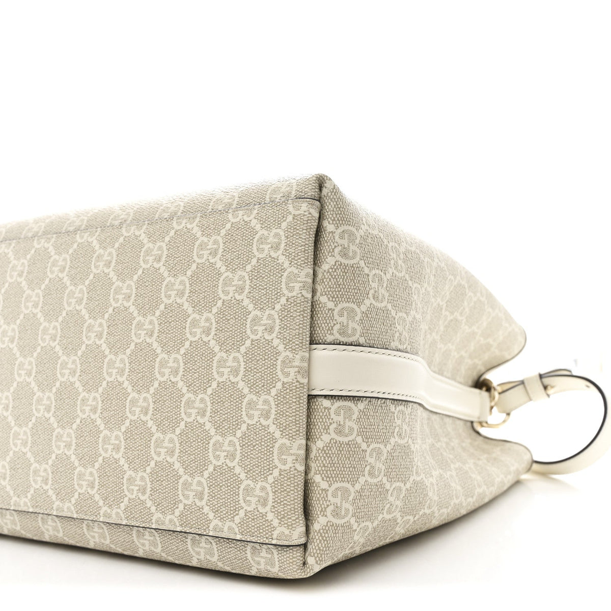 GG Supreme Monogram Medium Emblem Bucket Bag Beige White wholesalehk.shop