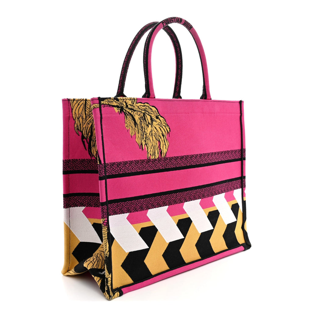 Canvas Embroidered Large Jungle Pop Book Tote Fuchsia Multicolor £¨ Direct shipment via from wholesalehk.shop