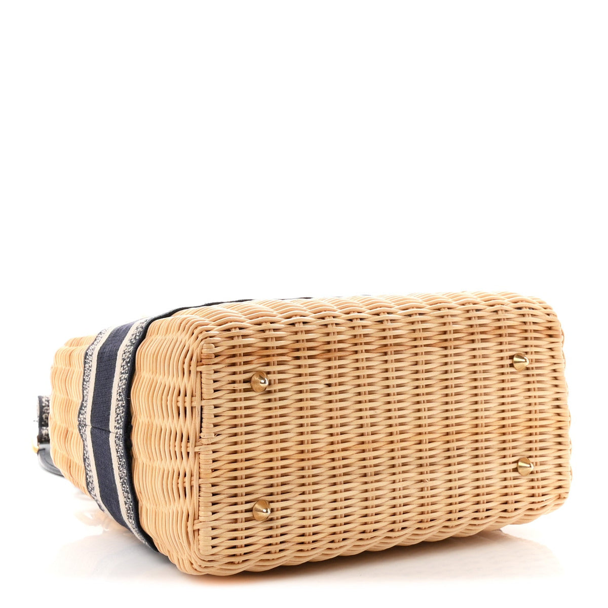 Wicker Oblique Medium Lady Dior Bag Blue wholesalehk.shop