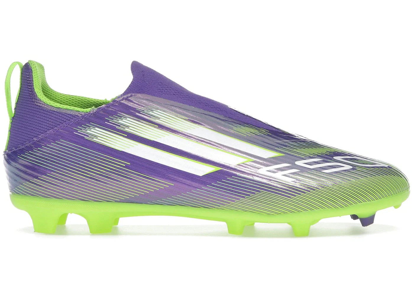 adidas F50 League Laceless FG/MG Purple Rush Cloud White Lucid Lemon (GS)
