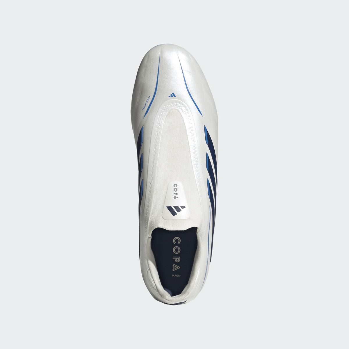 2026 New Arrival adidas Copa Pure IV League Laceless Firm Ground Men's Soccer Cleats -White/Blue wholesalehk.shop