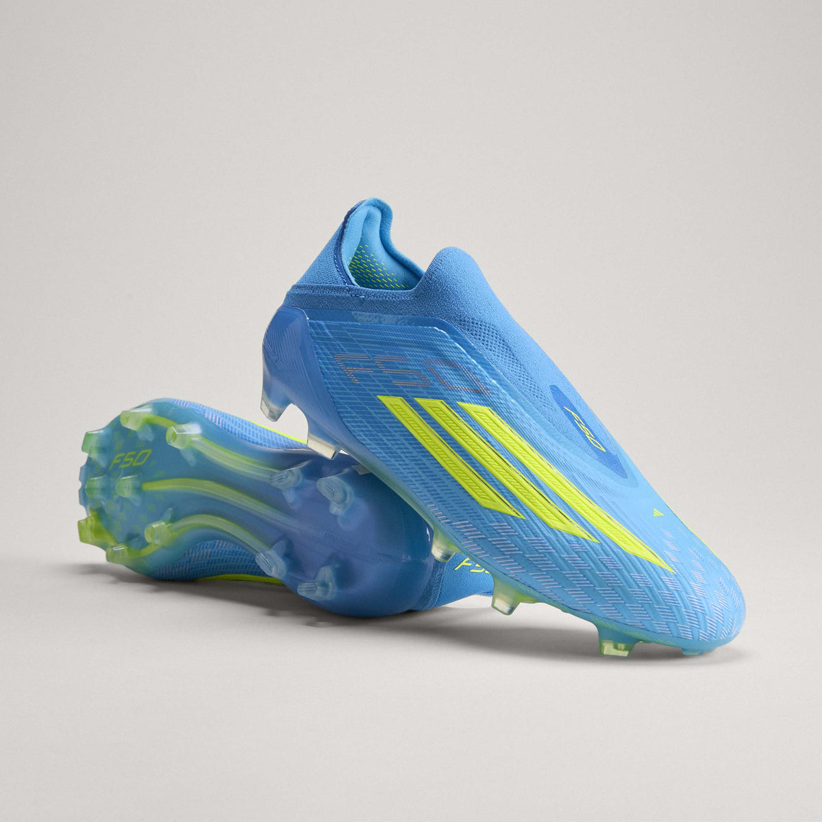 2026 New Arrival adidas F50 Elite Laceless FG Firm Ground Men's Soccer Cleats - Blue/Yellow/Aqua wholesalehk.shop