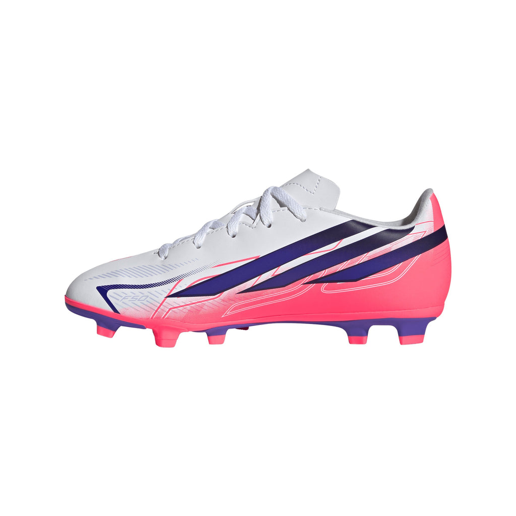 2026 New Arrival adidas F50 Hyperfast Club Firm Ground / Multi Ground Youth Soccer Cleats - White/Purple wholesalehk.shop