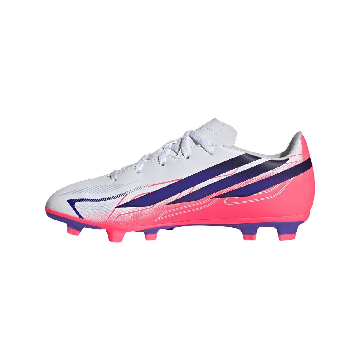 2026 New Arrival adidas F50 Hyperfast Club Firm Ground / Multi Ground Youth Soccer Cleats - White/Purple wholesalehk.shop