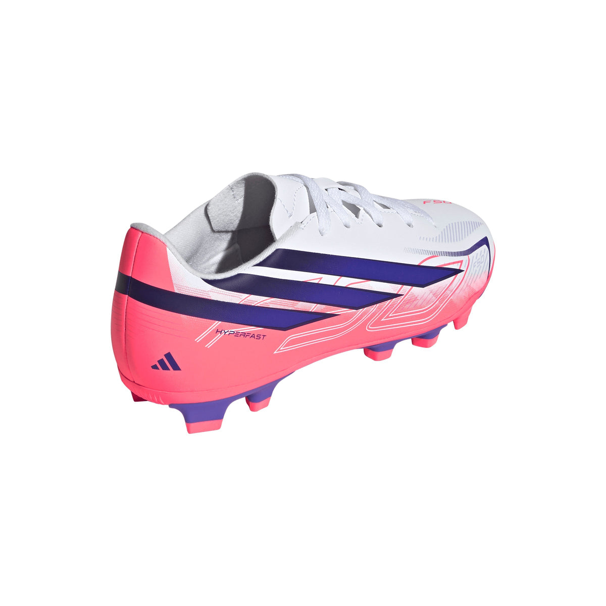 2026 New Arrival adidas F50 Hyperfast Club Firm Ground / Multi Ground Youth Soccer Cleats - White/Purple wholesalehk.shop