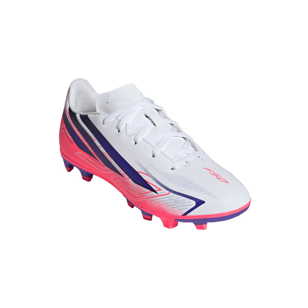 2026 New Arrival adidas F50 Hyperfast Club Firm Ground / Multi Ground Youth Soccer Cleats - White/Purple wholesalehk.shop