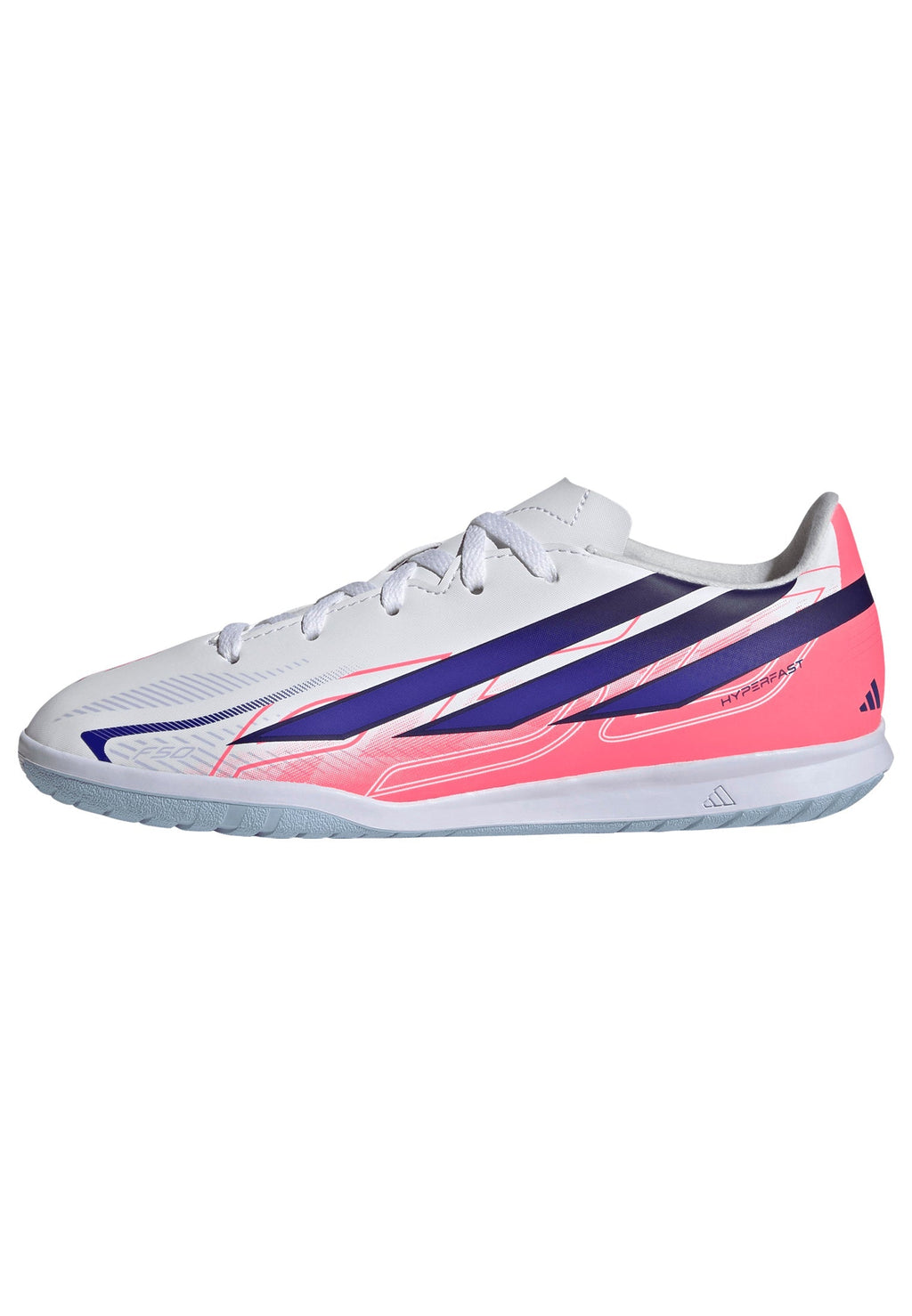 2026 New Arrival adidas F50 Hyperfast Club Indoor Youth Soccer Shoes - White/Purple wholesalehk.shop