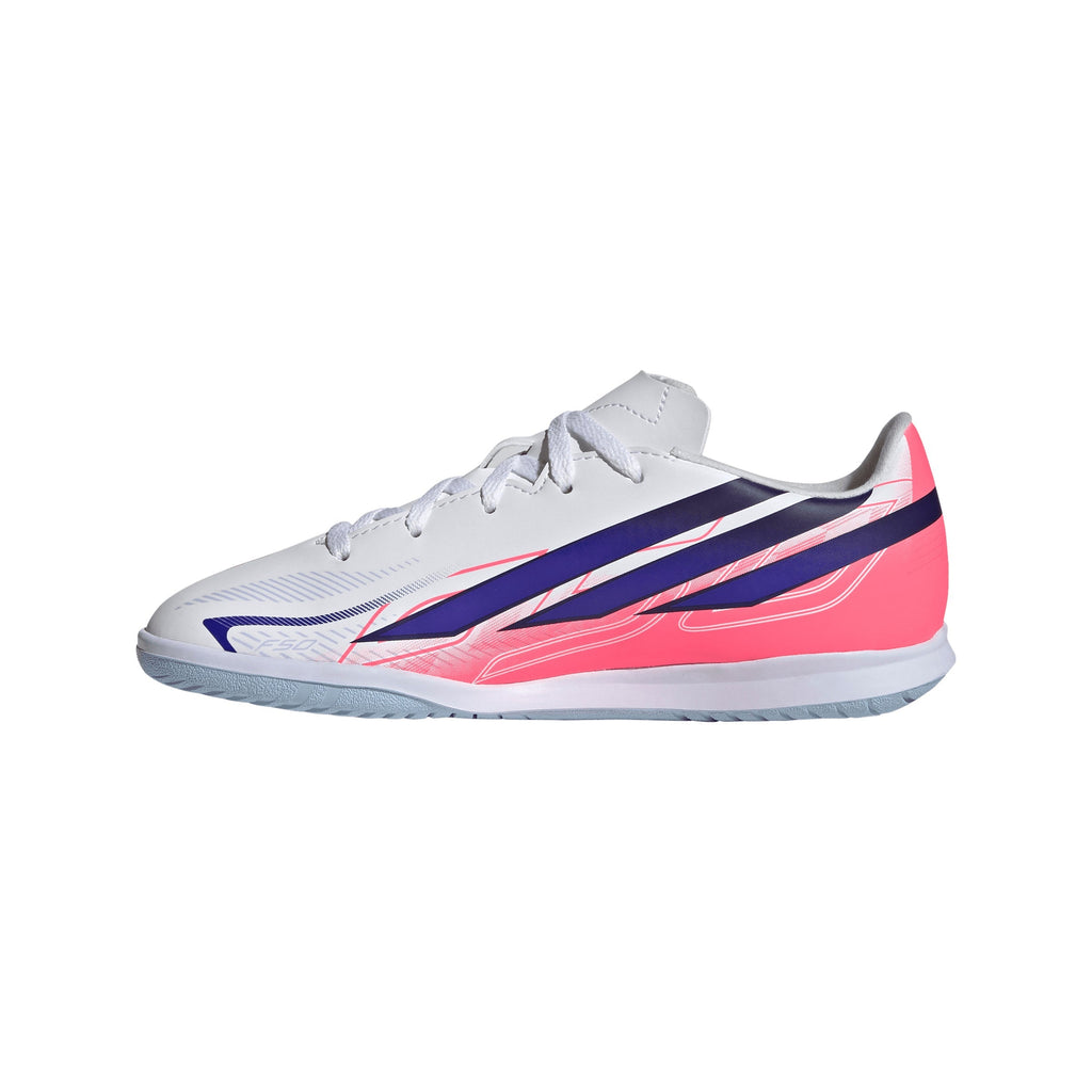 2026 New Arrival adidas F50 Hyperfast Club Indoor Youth Soccer Shoes - White/Purple wholesalehk.shop
