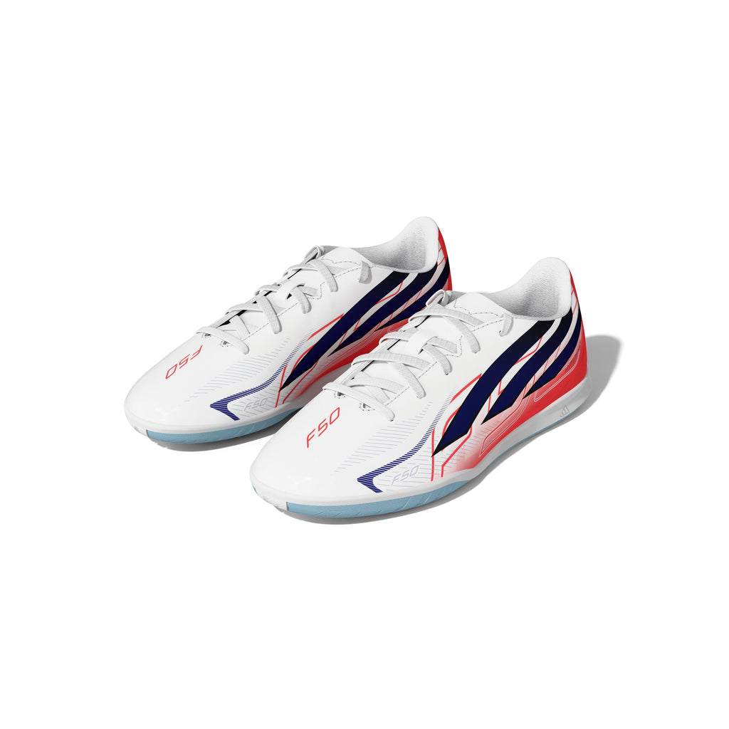 2026 New Arrival adidas F50 Hyperfast Club Indoor Youth Soccer Shoes - White/Purple wholesalehk.shop