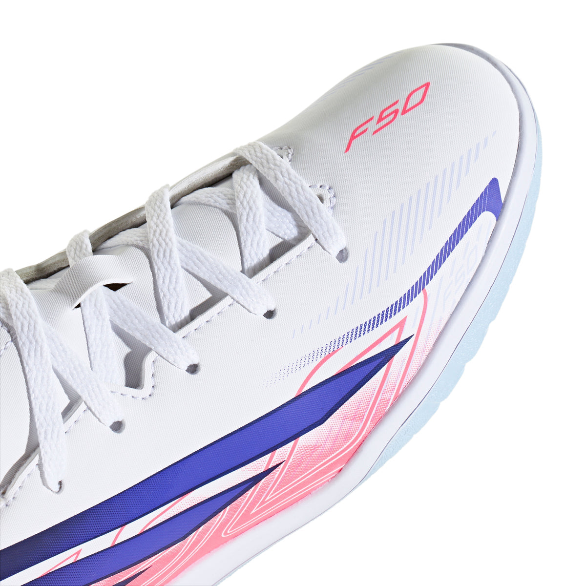 2026 New Arrival adidas F50 Hyperfast Club Indoor Youth Soccer Shoes - White/Purple wholesalehk.shop