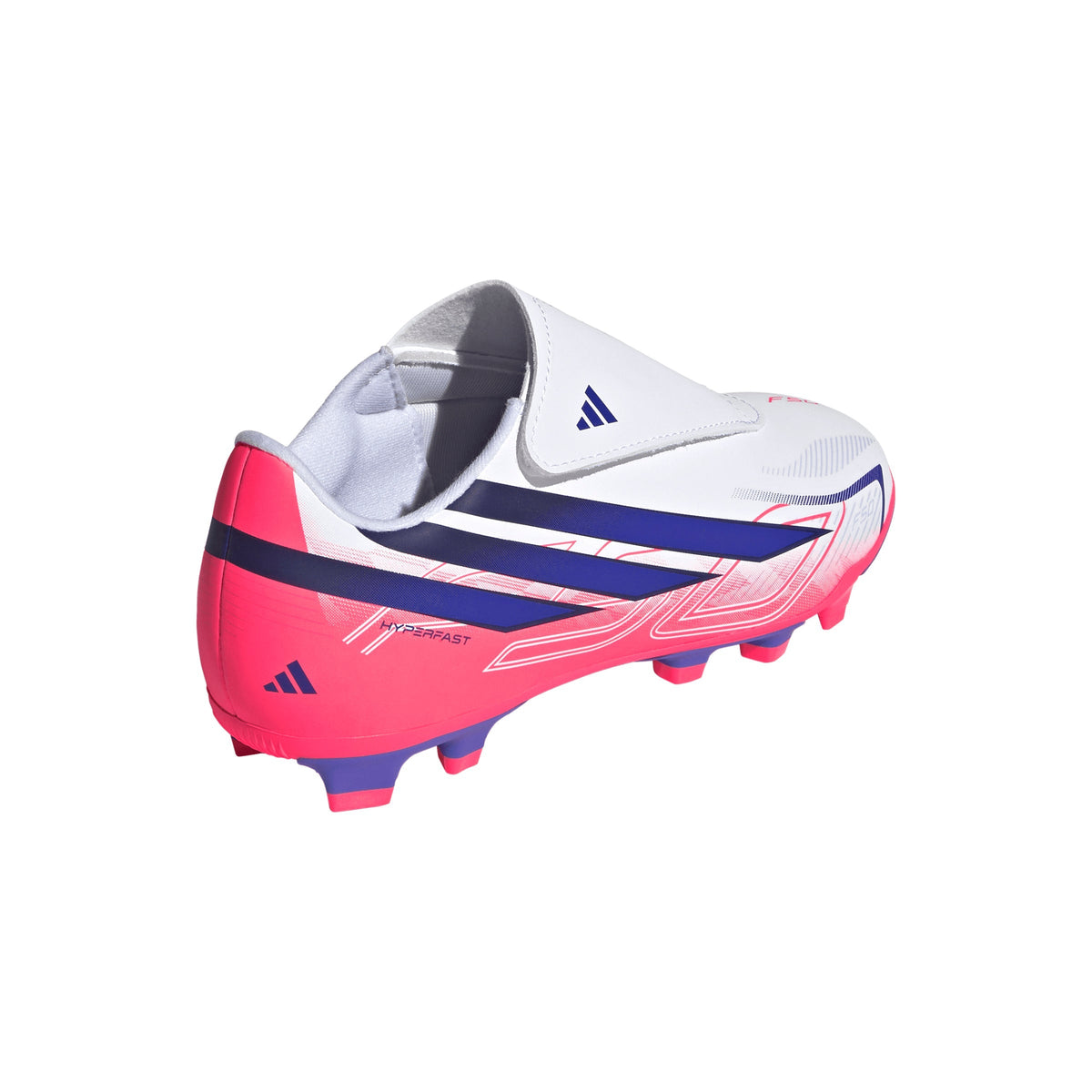 2026 New Arrival adidas F50 Hyperfast Club Velcro Firm Ground/Multi Ground Youth Soccer Cleats - White/Purple wholesalehk.shop