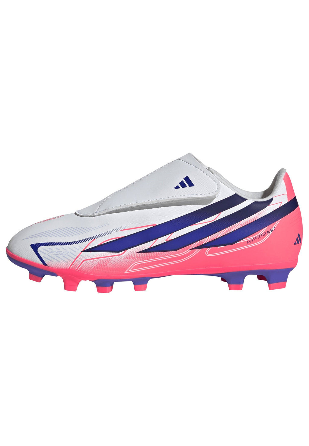 2026 New Arrival adidas F50 Hyperfast Club Velcro Firm Ground/Multi Ground Youth Soccer Cleats - White/Purple wholesalehk.shop