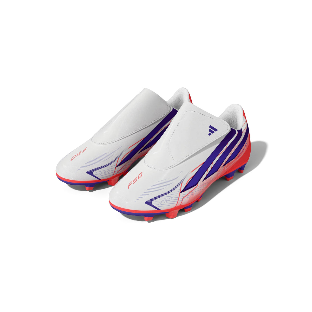2026 New Arrival adidas F50 Hyperfast Club Velcro Firm Ground/Multi Ground Youth Soccer Cleats - White/Purple wholesalehk.shop