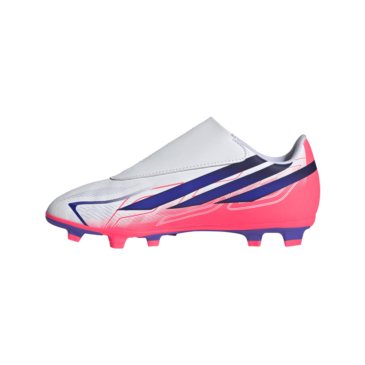2026 New Arrival adidas F50 Hyperfast Club Velcro Firm Ground/Multi Ground Youth Soccer Cleats - White/Purple wholesalehk.shop