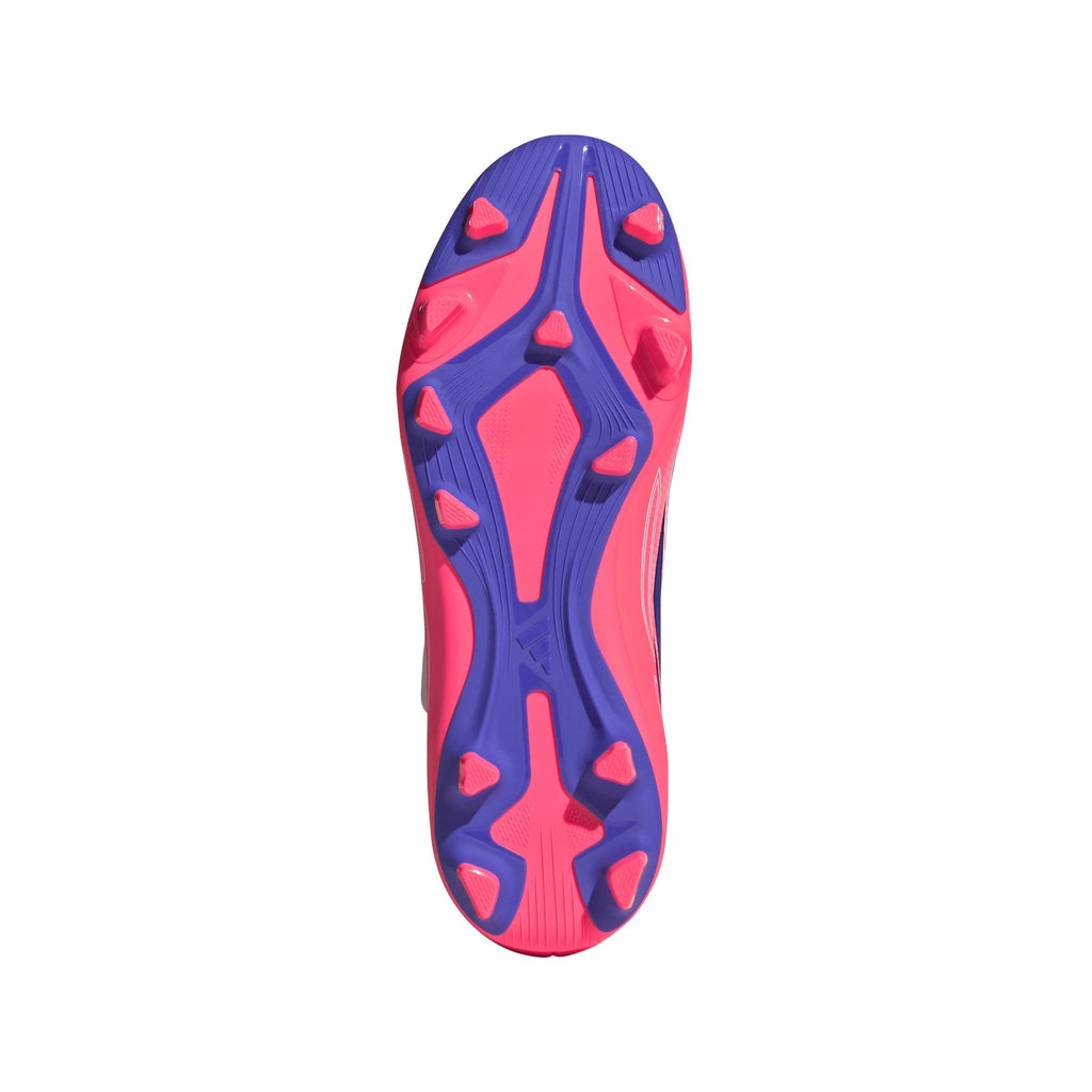 2026 New Arrival adidas F50 Hyperfast Club Velcro Firm Ground/Multi Ground Youth Soccer Cleats - White/Purple wholesalehk.shop