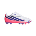2026 New Arrival adidas F50 Hyperfast Club Velcro Firm Ground/Multi Ground Youth Soccer Cleats - White/Purple wholesalehk.shop