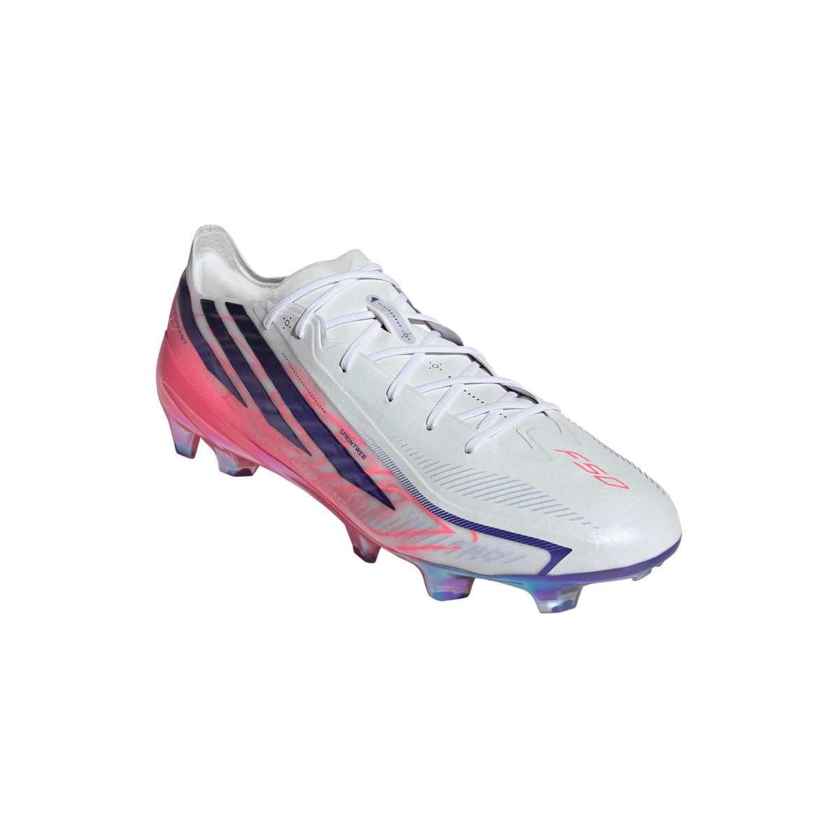 2026 New Arrival adidas F50 Hyperfast Elite Firm Ground Men's Soccer Cleats - White/Solar Turbo/Purple wholesalehk.shop
