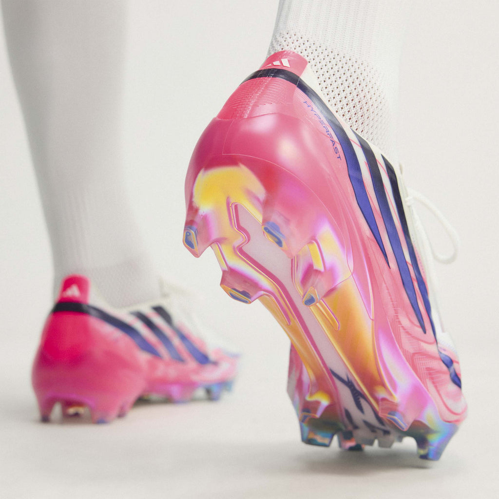 2026 New Arrival adidas F50 Hyperfast Elite Firm Ground Men's Soccer Cleats - White/Solar Turbo/Purple wholesalehk.shop