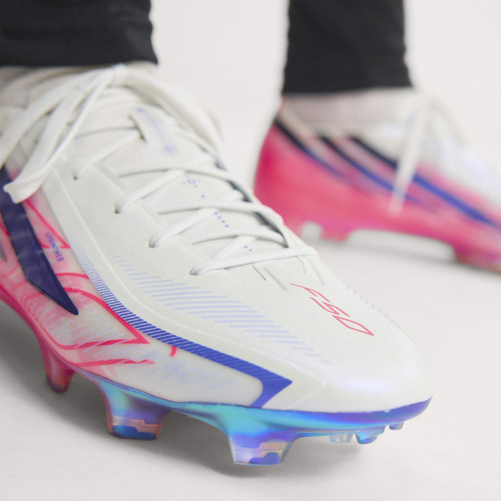 2026 New Arrival adidas F50 Hyperfast Elite Firm Ground Men's Soccer Cleats - White/Solar Turbo/Purple wholesalehk.shop
